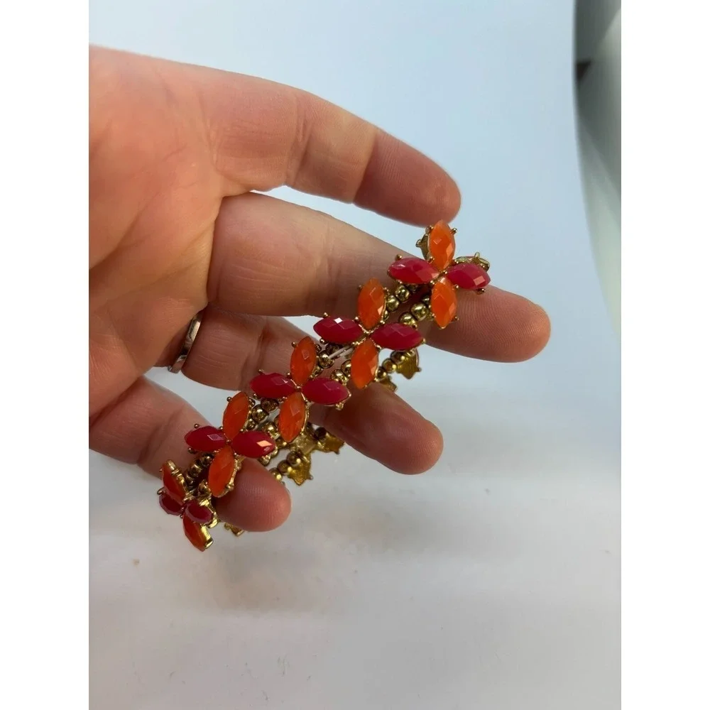 Bracelets Lot Flowers and Butterflies One Signed Avon Purple Red Girlhoodcore‎